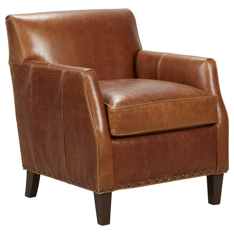 Fairfield Chair Elgin 27'' Wide Genuine Leather Top Grain Leather Club